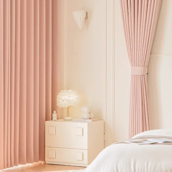rideau rose élégant