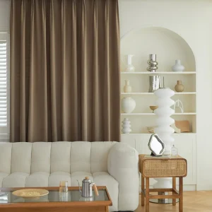 rideau velours marron