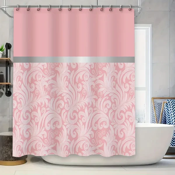 rideau de douche rose motif