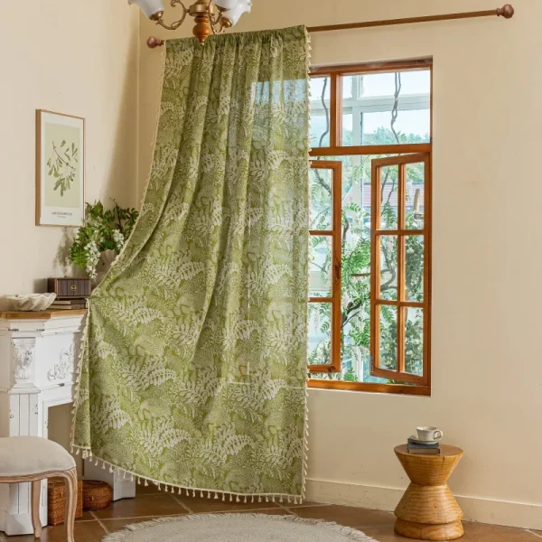 rideau floral en dentelle