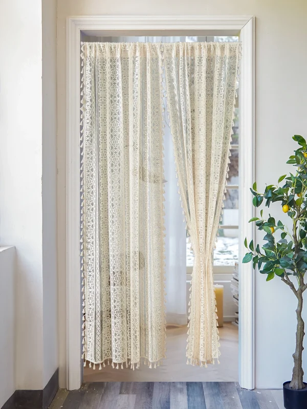 rideau de porte beige