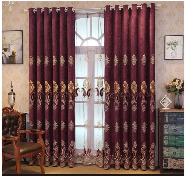 rideau mauve voilage