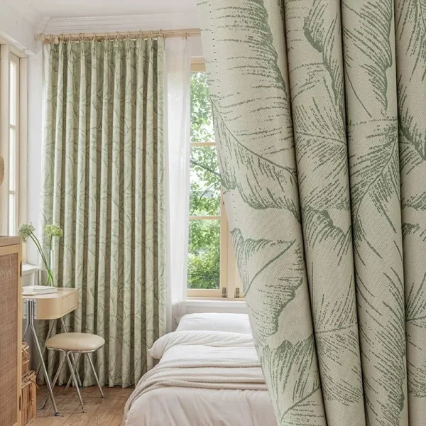 rideau feuillage vert