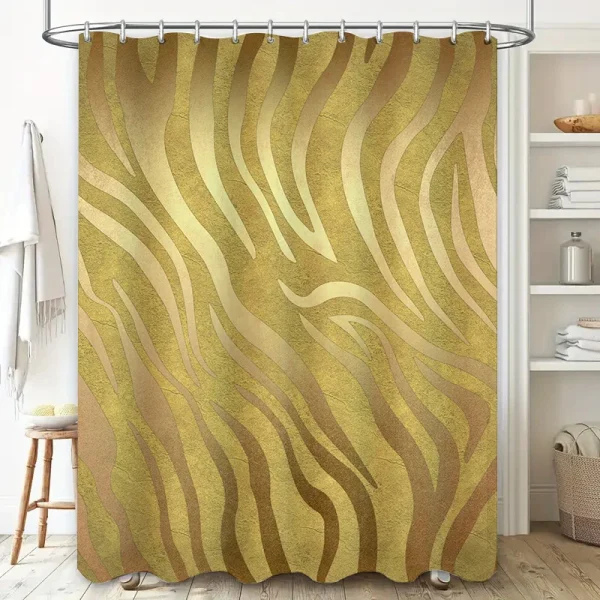 rideau de douche doré
