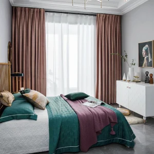 Rideau Velours Rose élégant