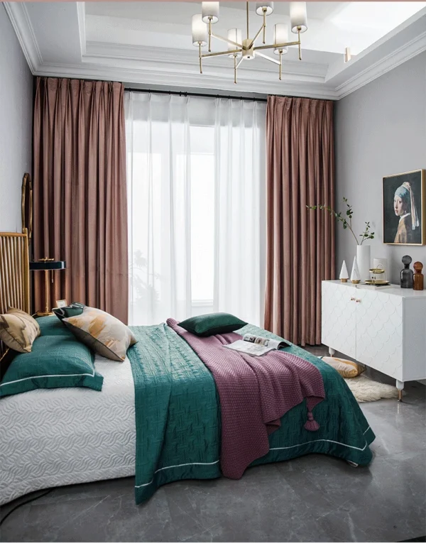 Rideau Velours Rose élégant