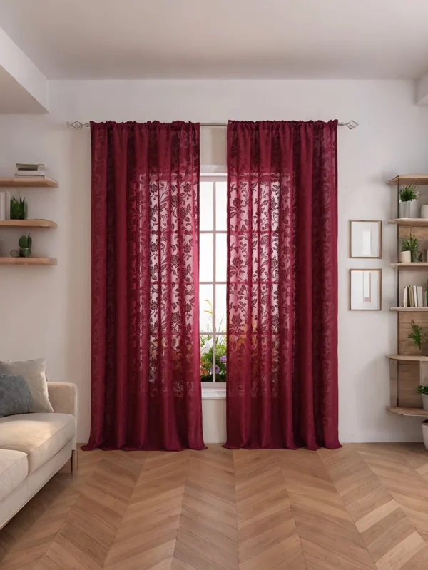 rideau rouge vintage