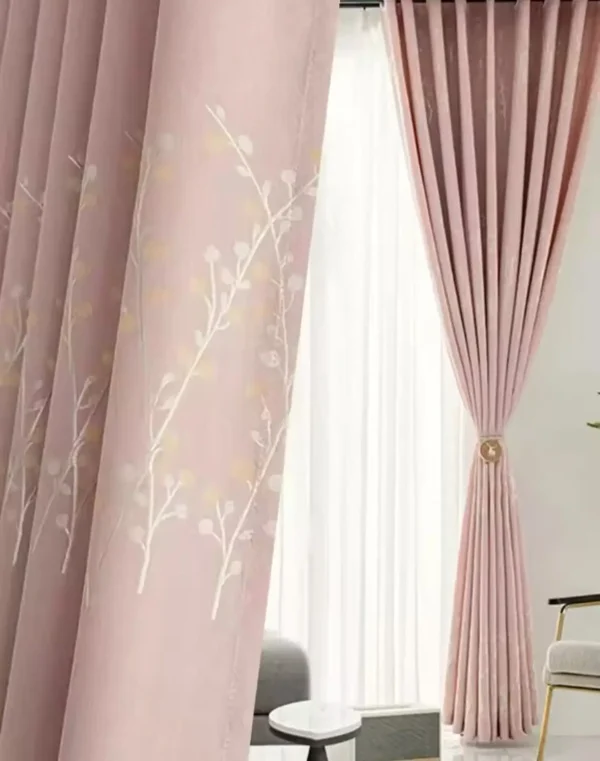 rideau thermique rose