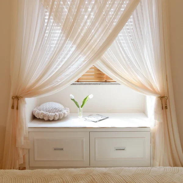 rideau en voile blanc