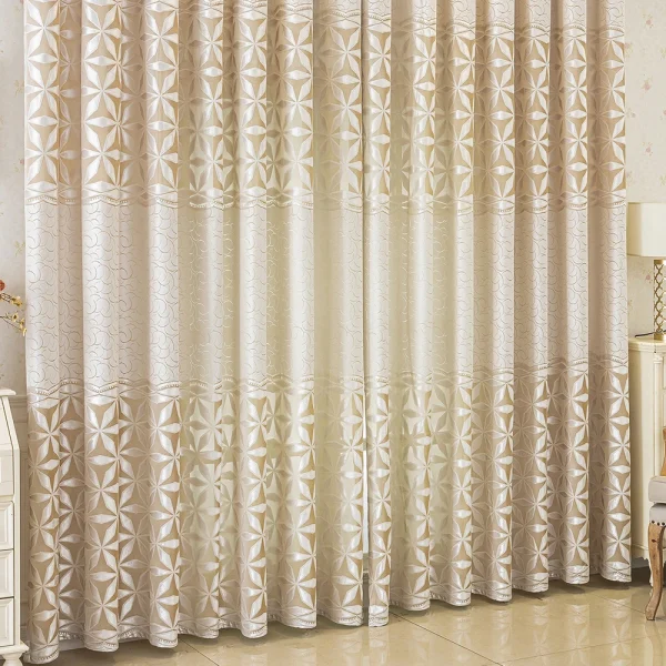 rideau géométrique jaune