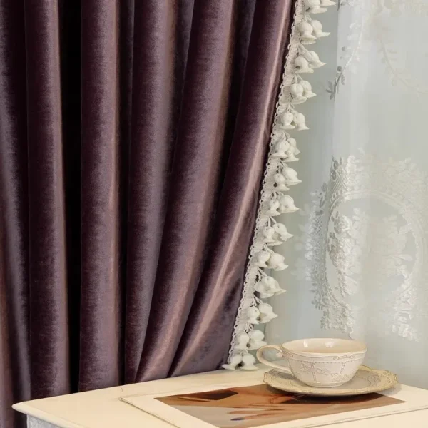 rideau mauve vintage