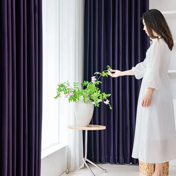 RIDEAU MAUVE FONCÉ Maison Rideau